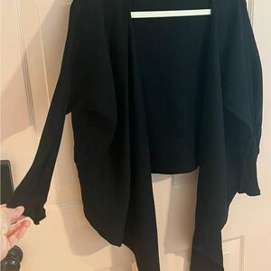 Women's Black reversible ribbed wrap  Sweater